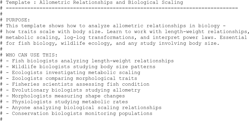 Allometric Relationships and Biological Scaling.R